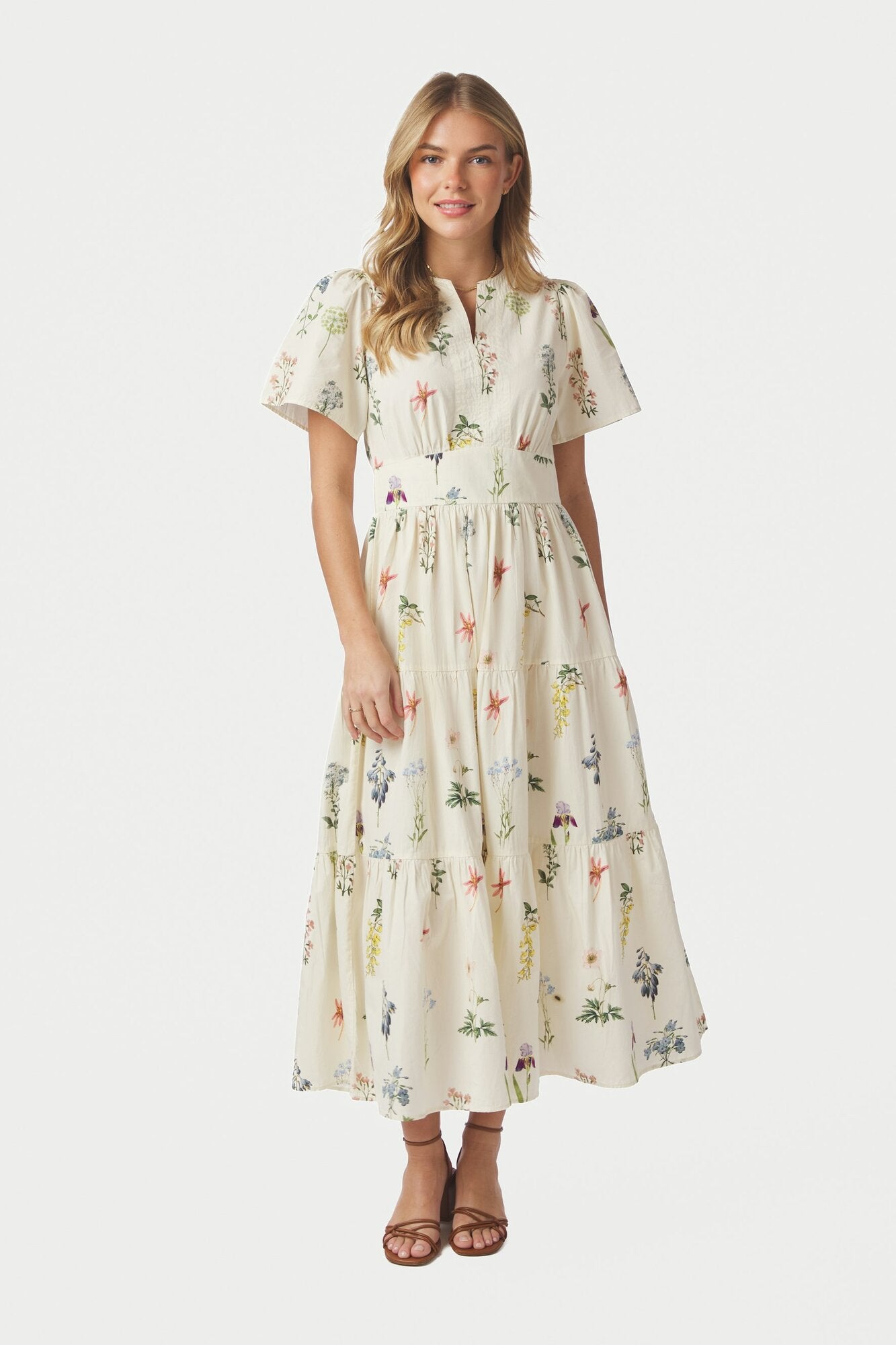 Gardena Flower Rank kjole - Off White